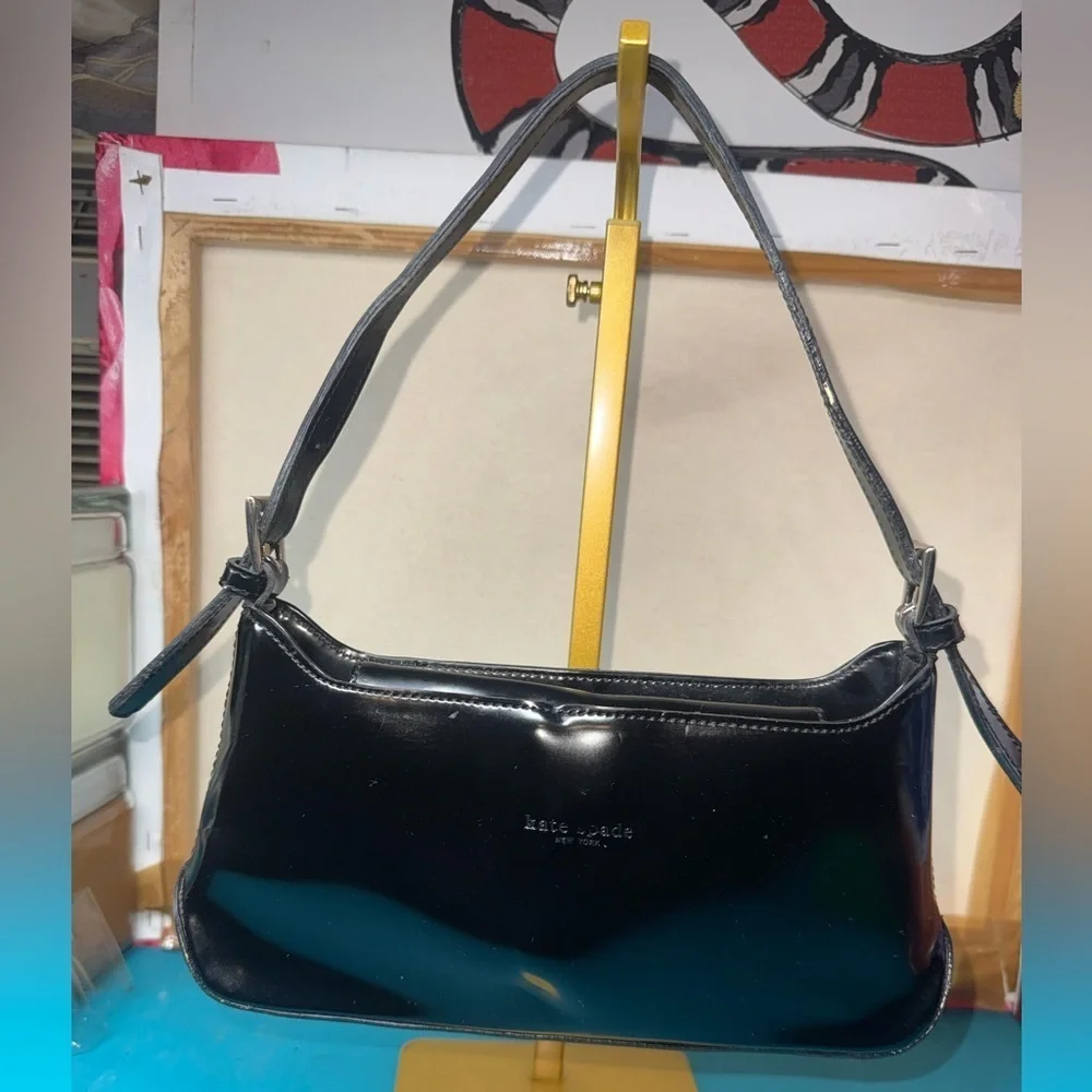 Kate Spade Glossy Black Shoulder Bag